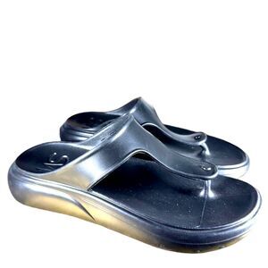 Stuart Weitzman Women T Strap Slide Sandal 9 Slide Minimalist Chic Black Stuflex